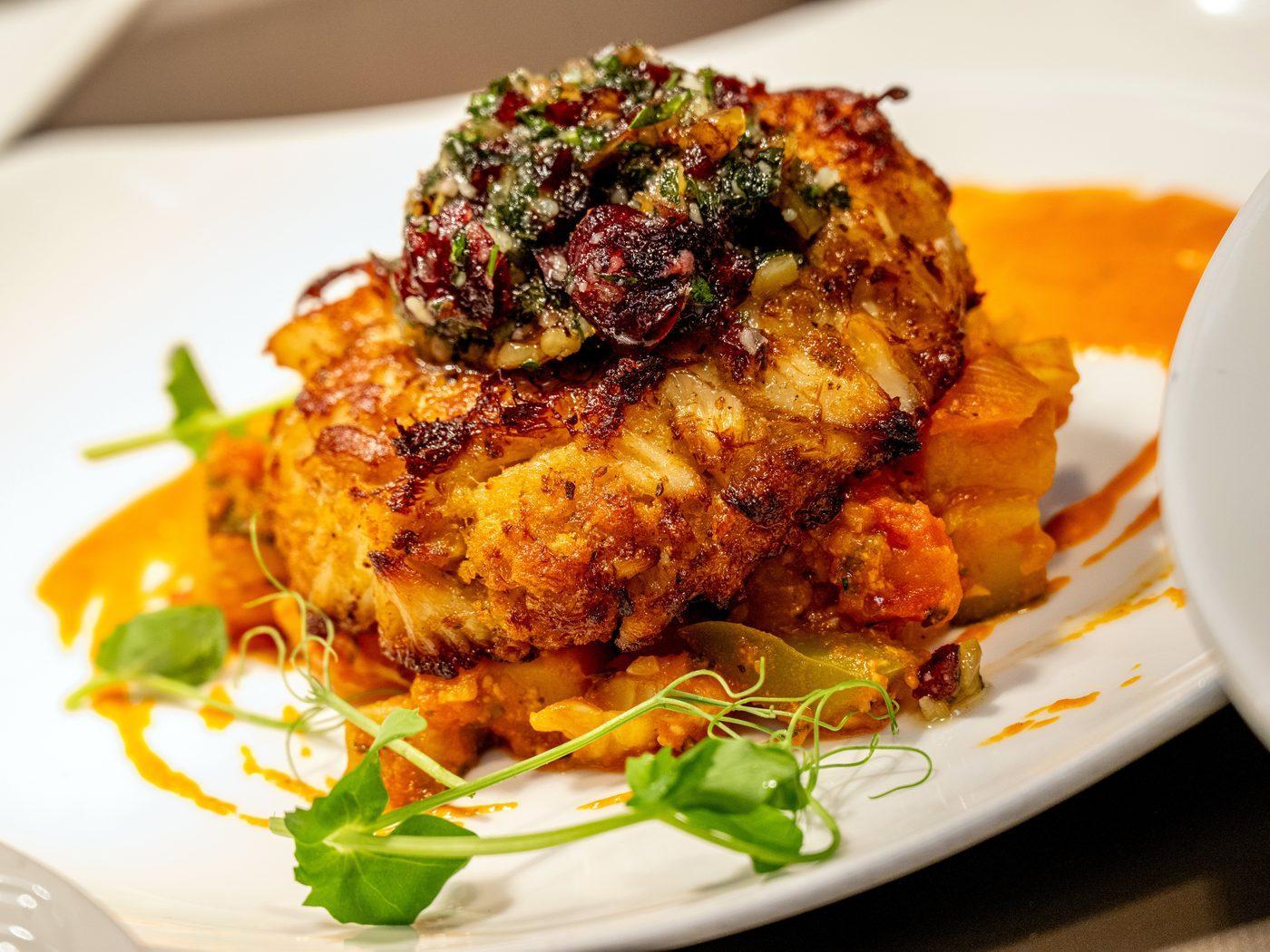A freshly plated dish from the Heritage Oaks kitchen