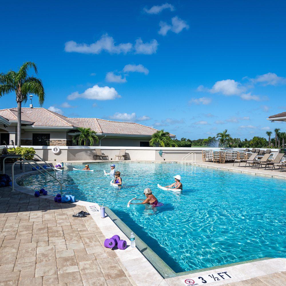 The heated resort-style pool