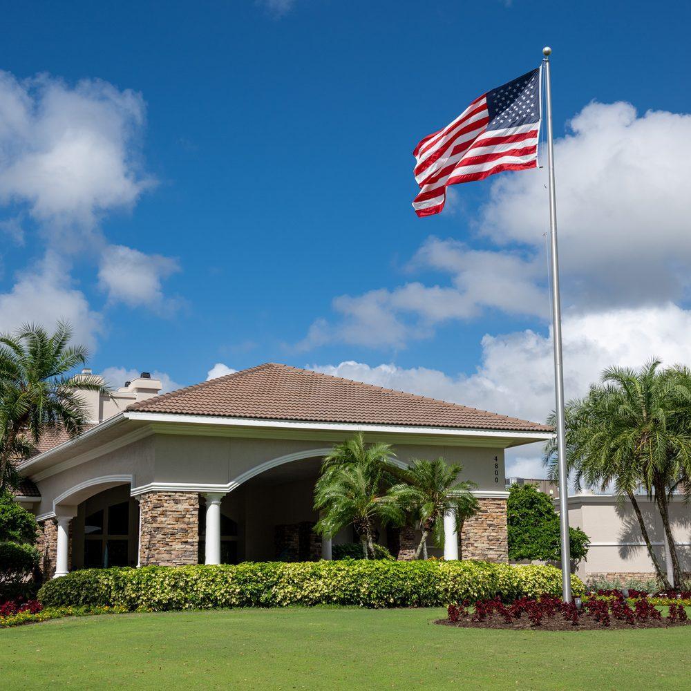 The clubhouse and grounds